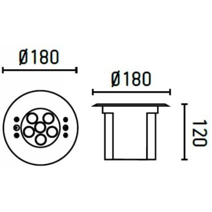 FARO 70456 - LED RGB įleidžiamas lauko šviestuvas EDEL LED/18W/24V IP68