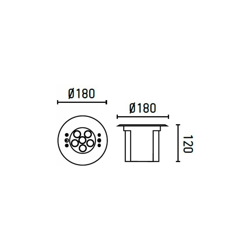 FARO 70456 - LED RGB įleidžiamas lauko šviestuvas EDEL LED/18W/24V IP68