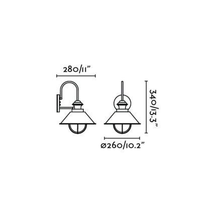 FARO 71128 - Sieninis lauko šviestuvas NAUTICA 1xE27/11W/230V