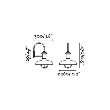 FARO 71140 - Sieninis lauko šviestuvas ESTORIL 1xE27/60W/230V