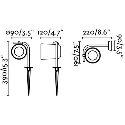 FARO 71546 - Sieninis lauko šviestuvas FLOW 1xGU10/8W/230V IP65