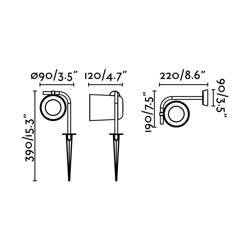 FARO 71546 - Sieninis lauko šviestuvas FLOW 1xGU10/8W/230V IP65