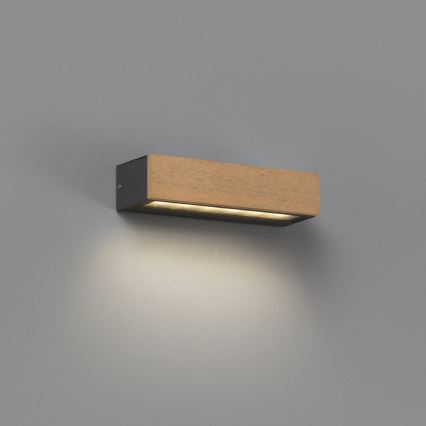 FARO 71898 - LAKO LED lauko sieninis šviestuvas LED/8W/230V IP65 juodas/medinis