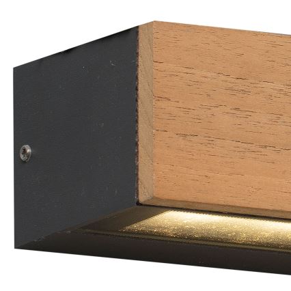 FARO 71898 - LAKO LED lauko sieninis šviestuvas LED/8W/230V IP65 juodas/medinis