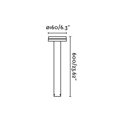 FARO 71949 - LED lauko šviestuvas ESPOT LED/9W/230V 2200/2700/3200/4000K IK07 IP65 60 cm ruda