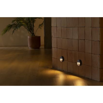 FARO 71960 - DUNE laiptų LED šviestuvas LED/3W/230V 2200/2700/3200/4000K IP65 antracito spalvos, apvalus
