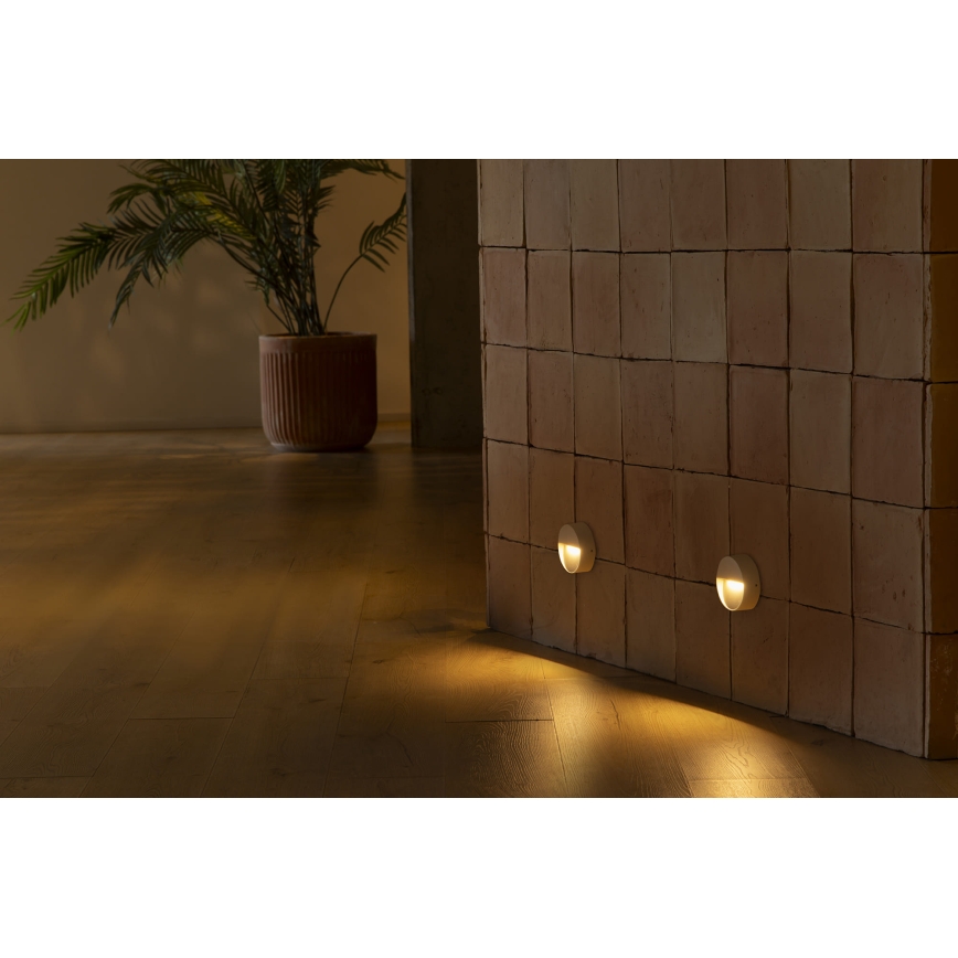 FARO 71961 - LED laiptų šviestuvas DUNE LED/3W/230V 2200/2700/3200/4000K IP65 baltas apvalus
