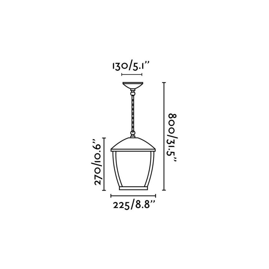 FARO 75002 - Lauko sietynas, kabinamas ant grandinės WILMA 1xE27/100W/230V IP44