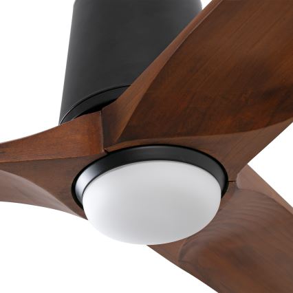 FARO 33839WT-1TW - LED Reguliuojamas lubinis ventiliatorius HEYWOOD TUB L LED/10W/230V 2700/4000/6000K pušis/juoda diametras 132 cm Wi-Fi Tuya + nuotolinio valdymo pultas