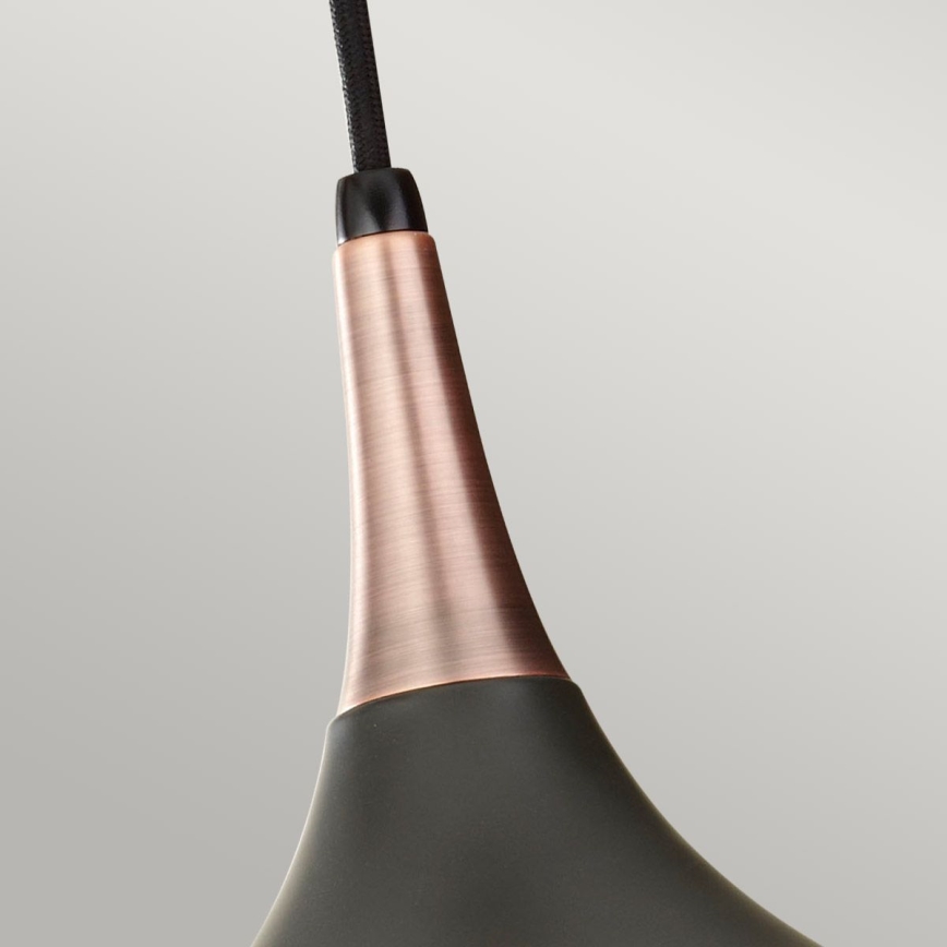 Feiss - pakabinamas šviestuvas BESO ant laido 1xE27/60W/230V Ø 25,4 cm juodas/varinis