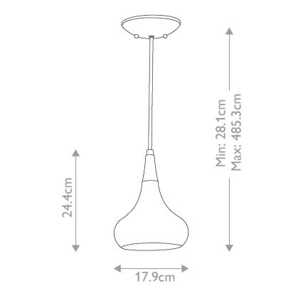 Feiss - Pakabinamas šviestuvas ant laido BESO 1xE27/60W/230V Ø 17,9 cm juodas/varinis