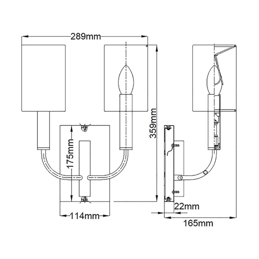Feiss - Sieninis šviestuvas BRIANNA 2xE14/60W/230V