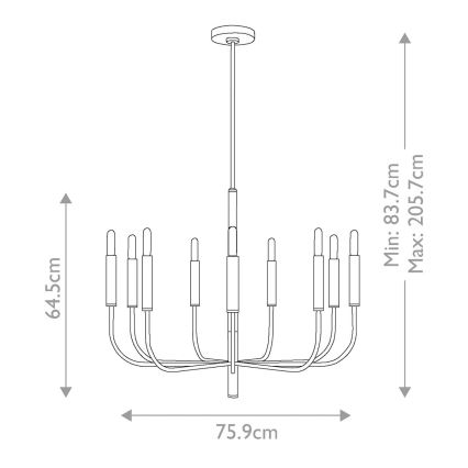 Feiss - Sietynas ant stulpo BRIANNA 9xE14/60W/230V