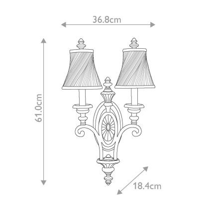 Feiss - Sieninis šviestuvas DRAWING ROOM 2xE14/60W/230V