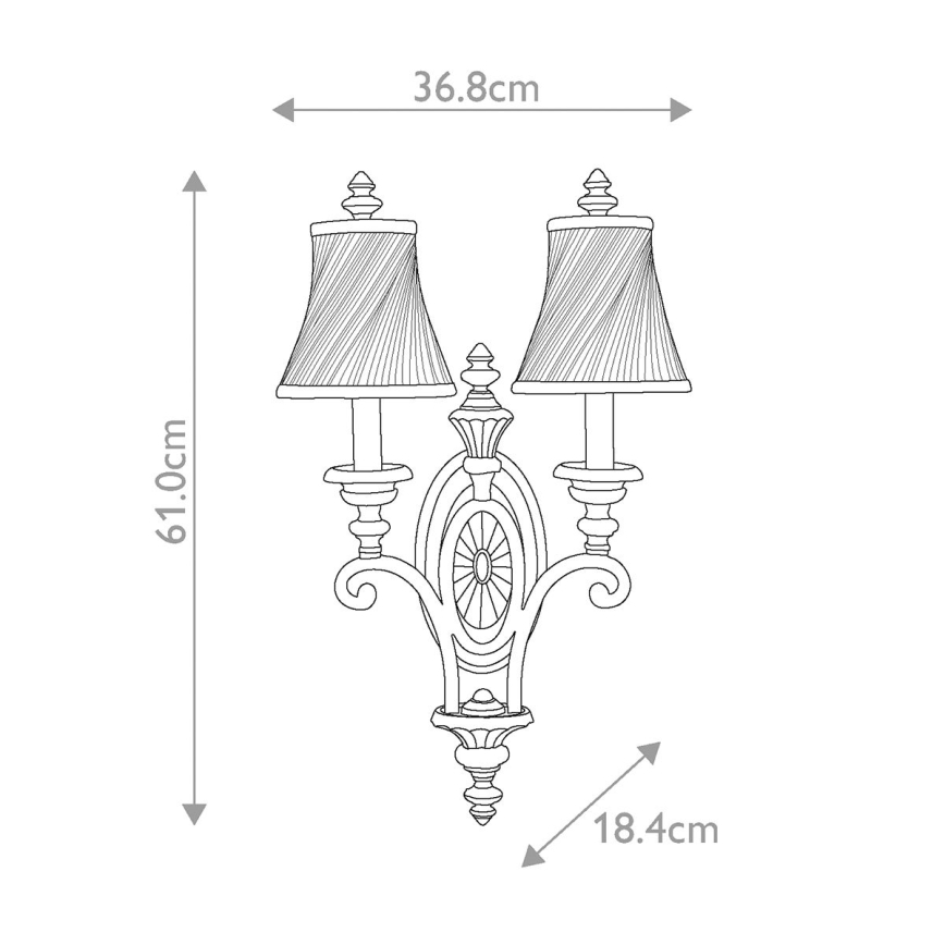 Feiss - Sieninis šviestuvas DRAWING ROOM 2xE14/60W/230V