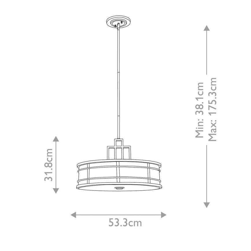 Feiss - Sietynas ant stulpo FUSION 3xE27/60W/230V