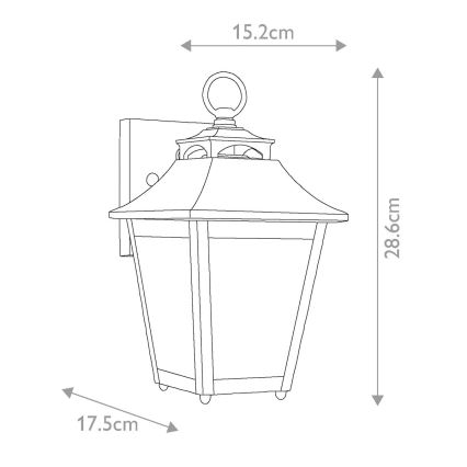 Feiss - Lauko sieninis šviestuvas GALENA 1xE27/60W/230V IP44