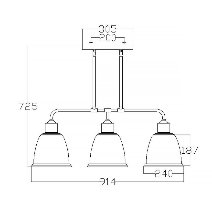 Feiss - Sietynas ant stulpo HOBSON 3xE27/60W/230V