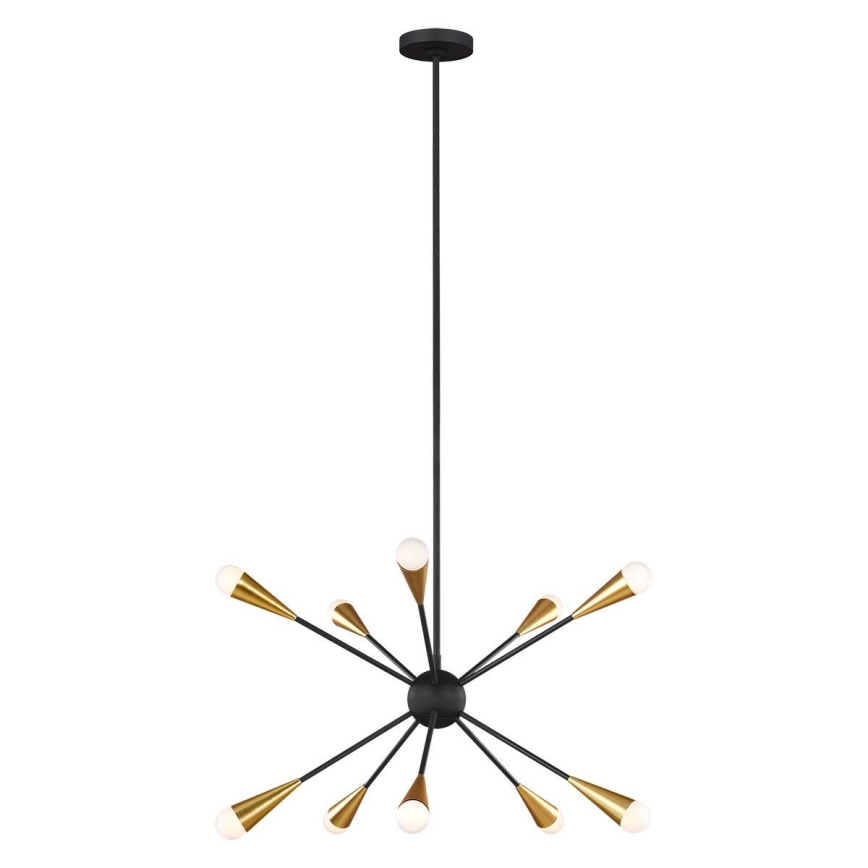 Feiss - LED sietynas JAX 10xG9/3W/230V juoda/auksas