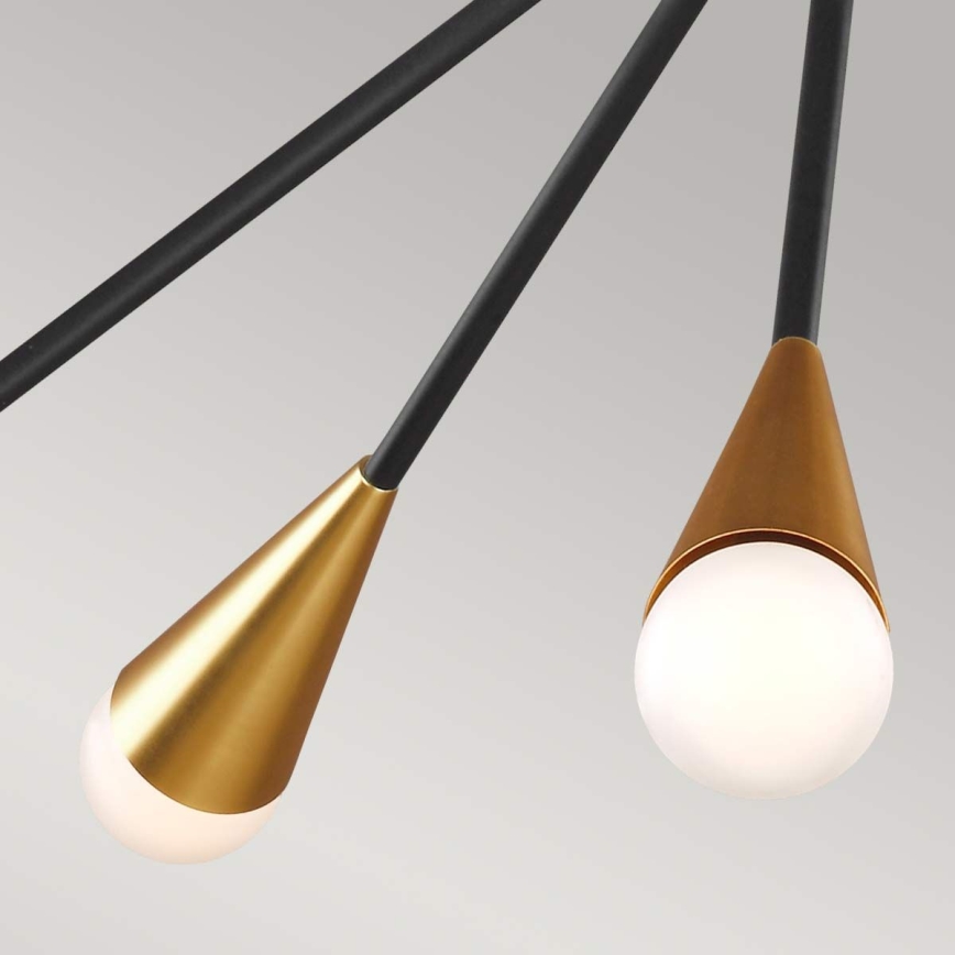 Feiss - LED sietynas JAX 10xG9/3W/230V juoda/auksas