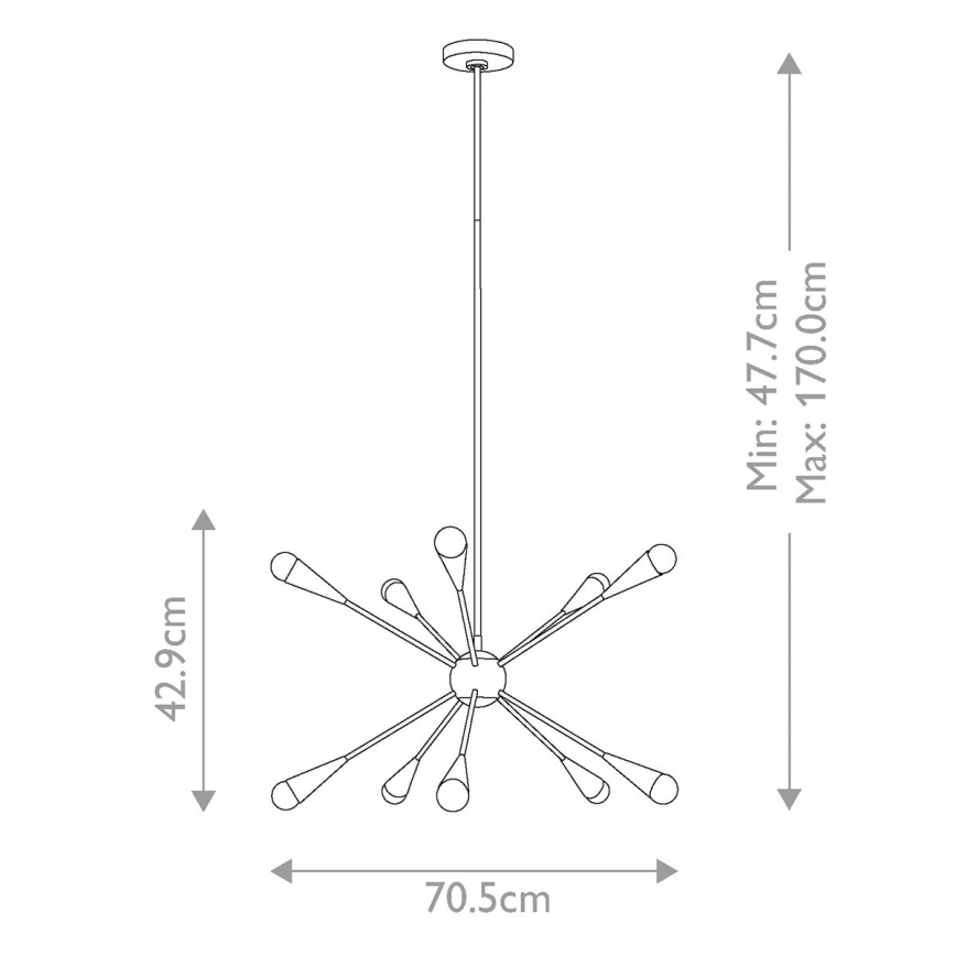 Feiss - LED sietynas JAX 10xG9/3W/230V juoda/auksas