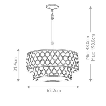Feiss - Sietynas ant stulpo LUCIA 6xE27/60W/230V