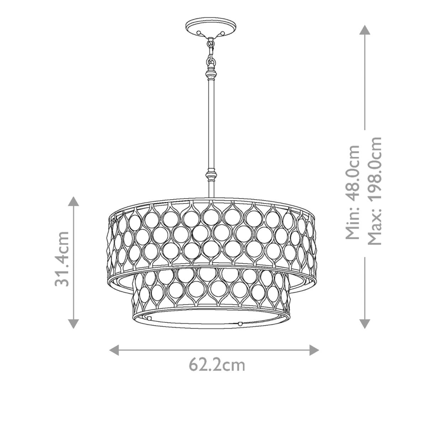 Feiss - Sietynas ant stulpo LUCIA 6xE27/60W/230V