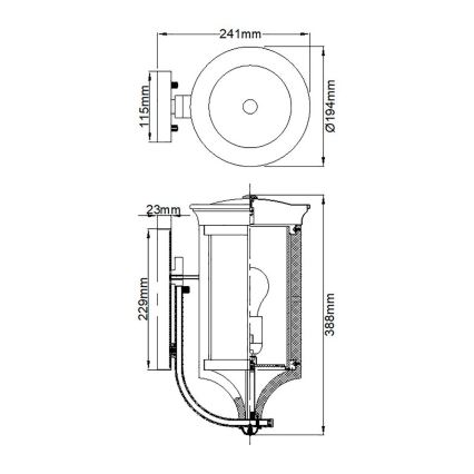 Feiss - Lauko sieninis šviestuvas MERRILL 1xE27/60W/230V IP44