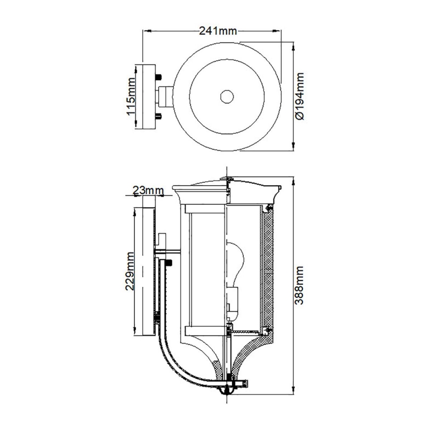 Feiss - Lauko sieninis šviestuvas MERRILL 1xE27/60W/230V IP44