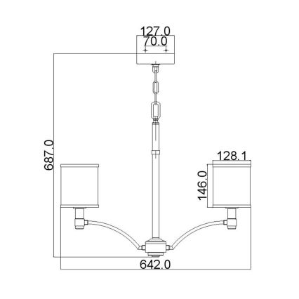 Feiss - Sietynas, kabinamas ant grandinės PROSPECT PARK 5xE27/60W/230V