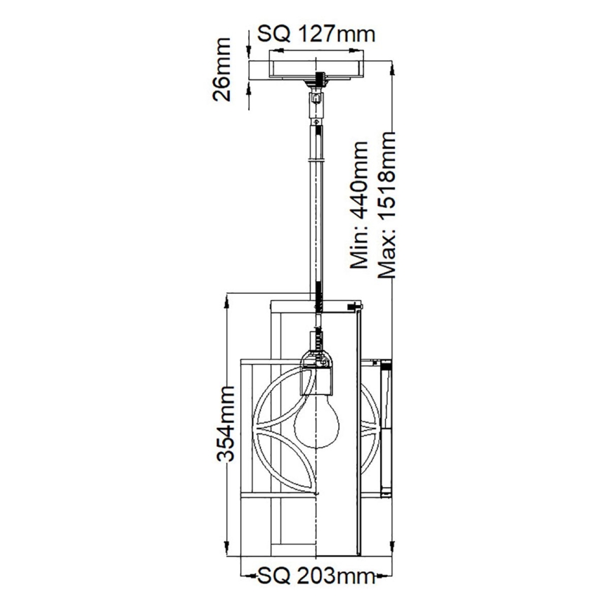 Feiss - Liustra ant strypo REMY 1xE27/60W/230V juoda/auksinė