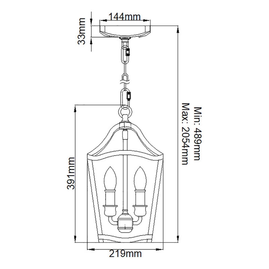 Feiss - Sietynas, kabinamas ant grandinės YARMOUTH 3xE14/60W/230V