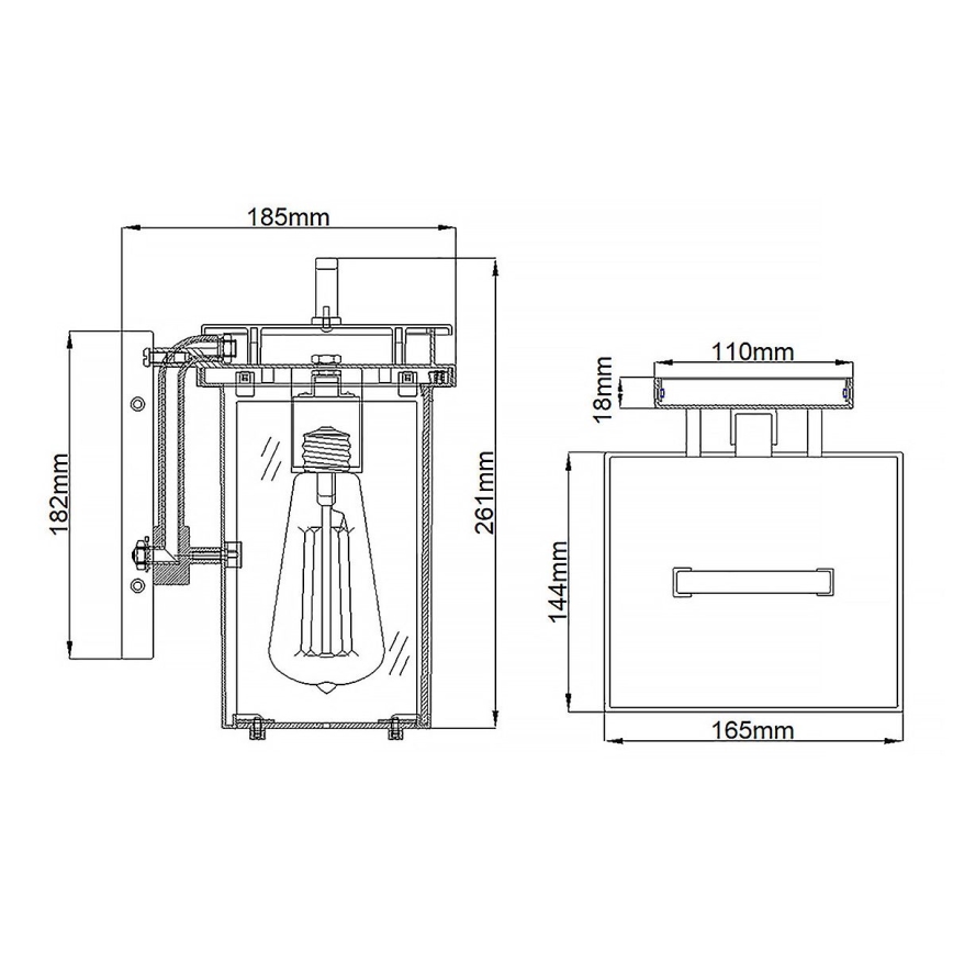 Feiss – Lauko sieninis šviestuvas GLENVIEW 1xE27/60W/230V IP44 antracitas