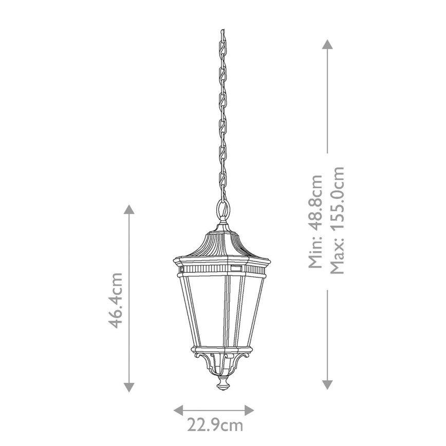 Feiss - Lauko sietynas ant grandinės COTSWOLD LANE 2xE14/60W/230V juodas