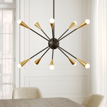 Feiss - LED sietynas JAX 10xG9/3W/230V juoda/auksas