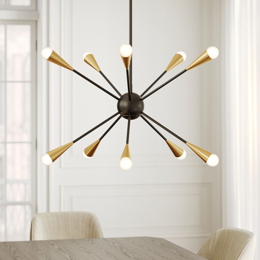 Feiss - LED sietynas JAX 10xG9/3W/230V juoda/auksas
