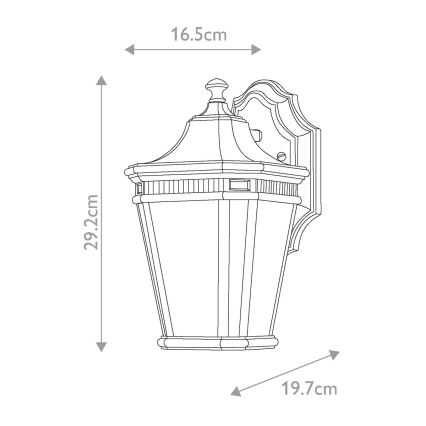 Feiss - Sieninis lauko šviestuvas COTSWOLD LANE 1xE27/100W/230V IP44 juodas