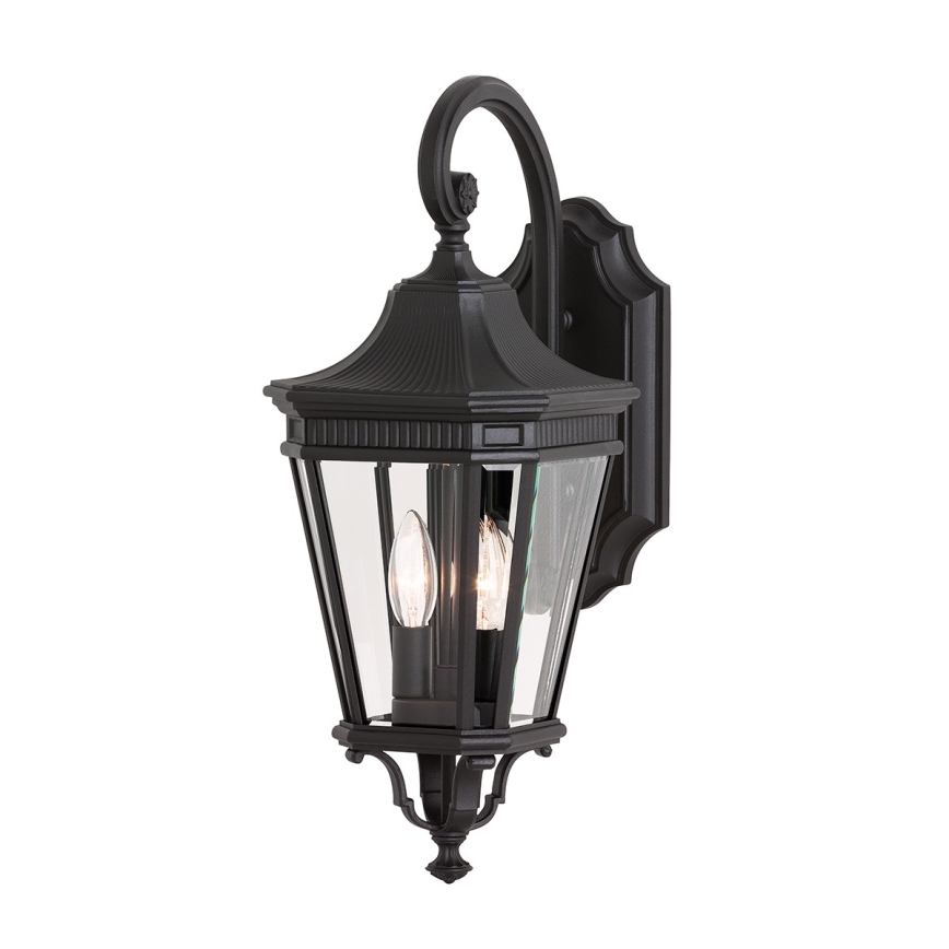 Feiss - Sieninis lauko šviestuvas COTSWOLD LANE 2xE14/60W/230V IP44 juodas