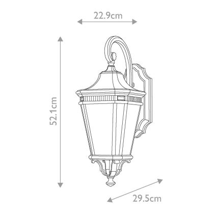 Feiss - Sieninis lauko šviestuvas COTSWOLD LANE 2xE14/60W/230V IP44 juodas