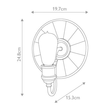 Feiss - Sieninis šviestuvas MIESTO atnaujinimas 1xE27/100W/230V bronza