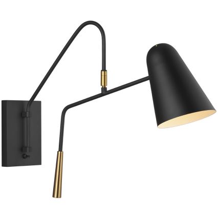 Feiss - Sieninis šviestuvas SIMON 1xE27/60W/230V juoda/auksas