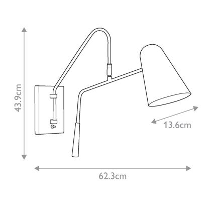 Feiss - Sieninis šviestuvas SIMON 1xE27/60W/230V juoda/auksas