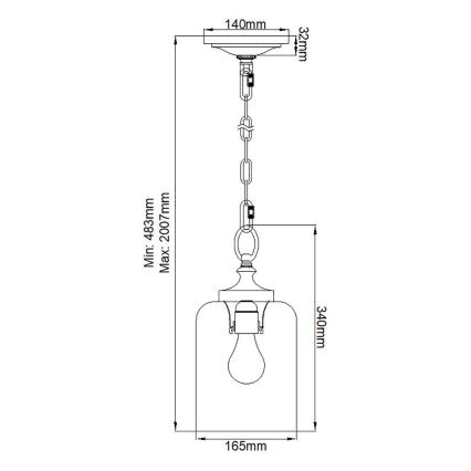 Feiss - Sietynas ant grandinės HOUNSLOW 1xE27/60W/230V