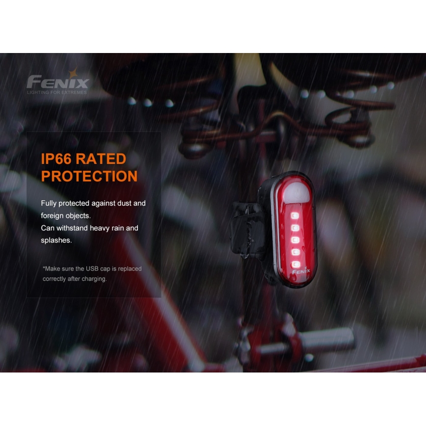 Fenix BC05RV20 - LED Įkraunamas dviračio žibintuvėlis LED/USB IP66 15 lm 120 valandų