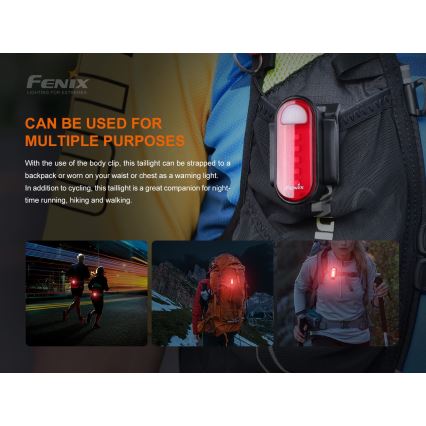 Fenix BC05RV20 - LED Įkraunamas dviračio žibintuvėlis LED/USB IP66 15 lm 120 valandų