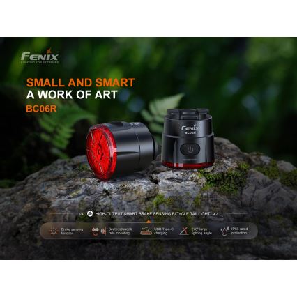 Fenix BC06R - LED Pritemdomas įkraunamas dviračio žibintas LED/USB IP66 90 lm 24,5 h