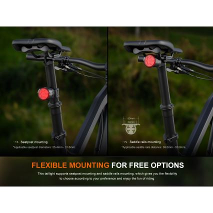 Fenix BC06R - LED Pritemdomas įkraunamas dviračio žibintas LED/USB IP66 90 lm 24,5 h