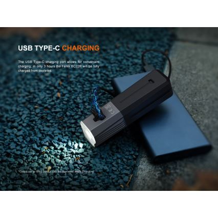 Fenix BC22R - reguliuojamas įkraunamas dviračio žibintas LED/USB 3400 mAh IP66 1400 lm 41 val. juoda