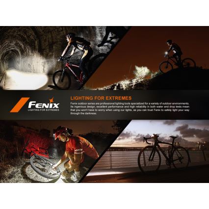 Fenix BC22R - reguliuojamas įkraunamas dviračio žibintas LED/USB 3400 mAh IP66 1400 lm 41 val. juoda