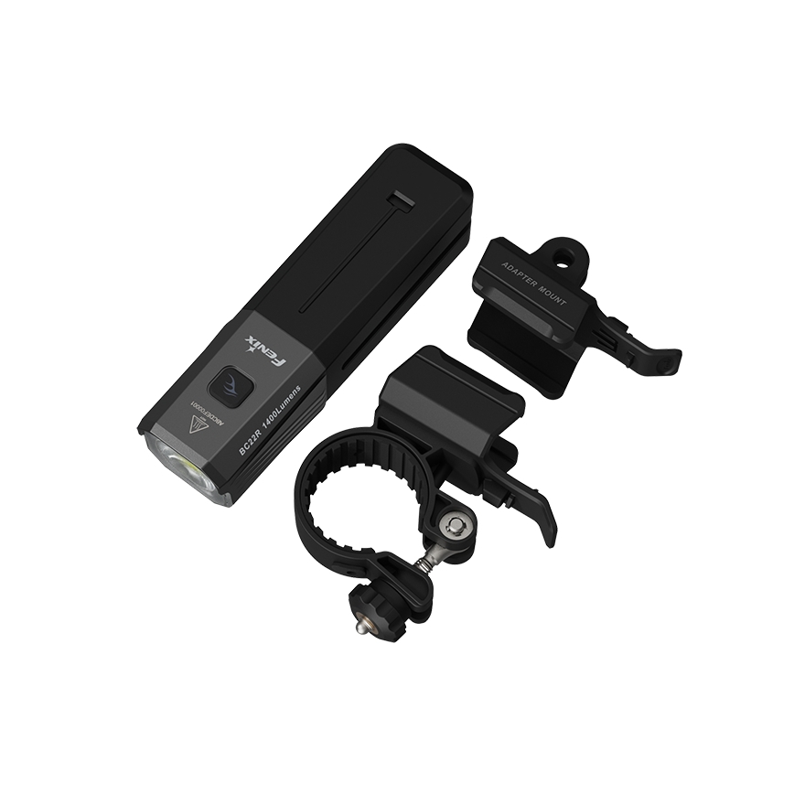 Fenix BC22R - reguliuojamas įkraunamas dviračio žibintas LED/USB 3400 mAh IP66 1400 lm 41 val. juoda